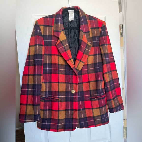 VINTAGE Jackets & Blazers - Vintage Wool Plaid Blazer